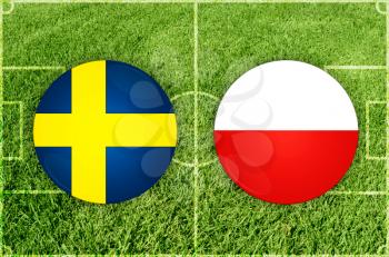 Concept for Football match Sweden vs Poland
