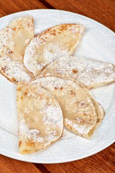 tasty pancakes closeup at plate