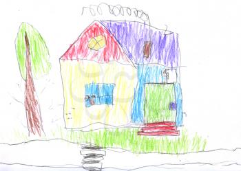 Kid's drawing - house- made by child