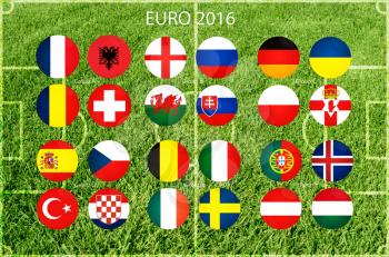 Euro cup groups, illustration on white