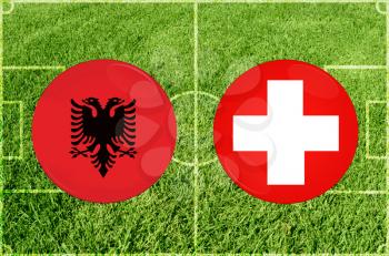 Euro cup match Albania against Switzerland