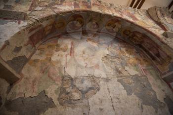 Demre, Turkey - July, 2015: Fresco in the Church of St. Nicholas in Demre, Turkey