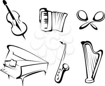 Royalty Free Clipart Image of Musical Instruments