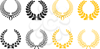 Royalty Free Clipart Image of a Set of Wreaths