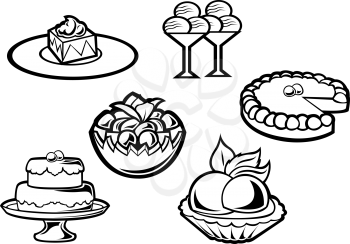 Royalty Free Clipart Image of Desserts