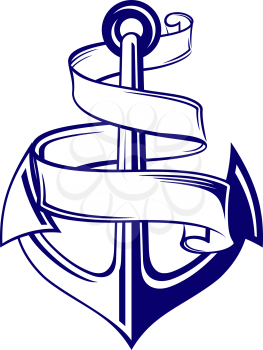 Royalty Free Clipart Image of an Anchor and Ribbon