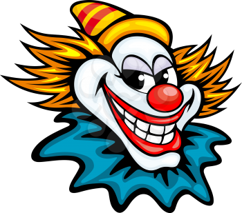 Fun circus clown in cartoon style for humor entertainment design