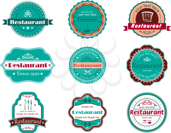Food and restaurant labels set for design