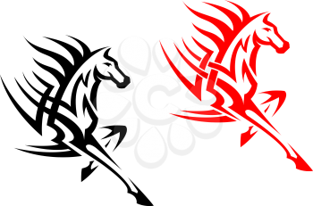 Tribal mustang stallion for mascot or tattoo design