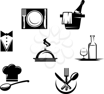 Restaurant icons and menu elements for design