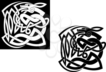Abstract wild animal with ornamental elements in celtic style