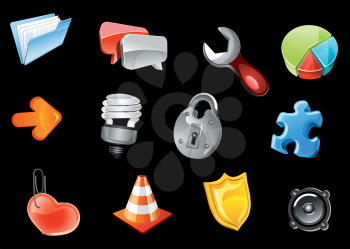 Glossy icons set for web and internet design