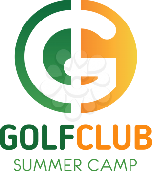 Letter G icon for golf sport club or summer camp team badge design. Vector green nature letter G symbol for tourist hiking or mountain travel or camping outdoor adventure