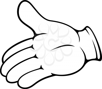 Open palm hand isolated gesture. Vector begging arm, human hand asking donations