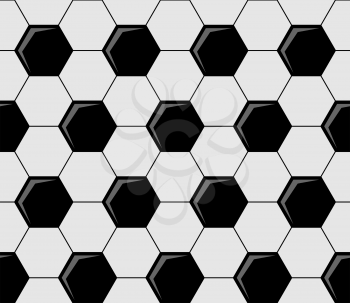 Background pattern of soccer ball repeat black and white pentagons