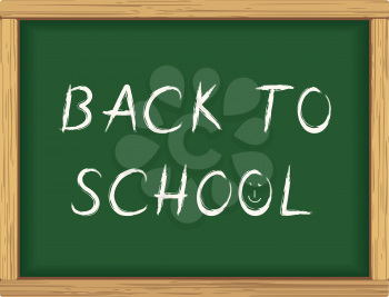 Back to school text on blackboard or chalkboard background for education design