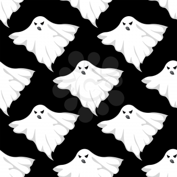 Danger ghosts seamless pattern for halloween or any eerie design