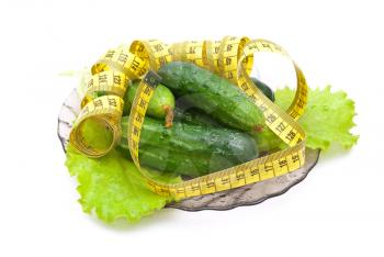 Cucumbers with a measuring tape 