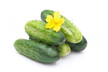 Royalty Free Photo of Cucumbers With a Flower