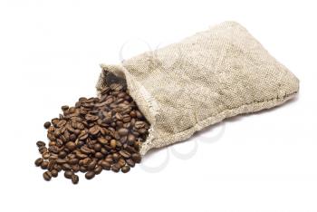 Royalty Free Photo of a Sack Full of Coffee Bean