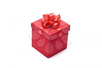 Red gift box with bow 