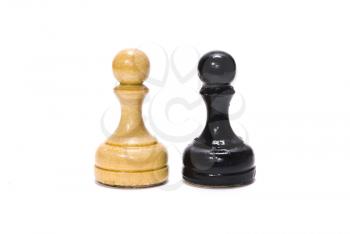 Royalty Free Photo of Black and White Pawns