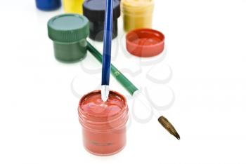 Royalty Free Photo of Gouache With Brushes