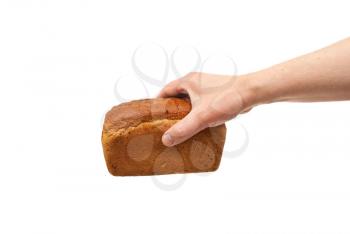 Royalty Free Photo of a Hand Holding Bread