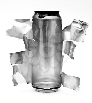Torn aluminum can 