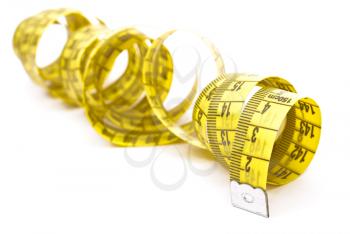 Curled measuring tape 