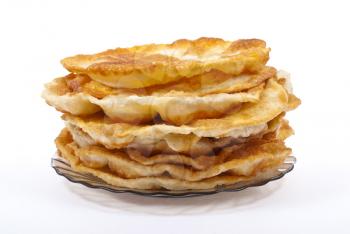 Stack of pancakes on the plate