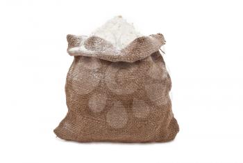 Burlap sack with flour