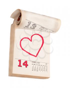 Valentine's Day in calendar