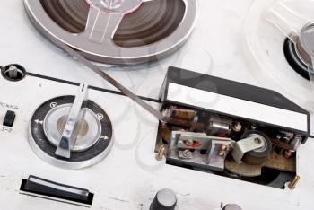 Royalty Free Photo of a Retro Reel to Reel Audio Recording Device