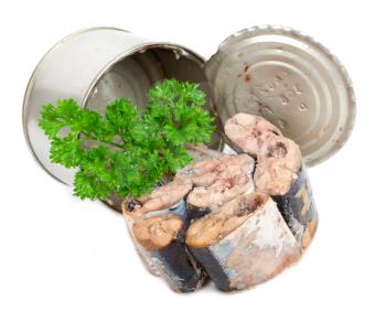 Canned fish with parsley