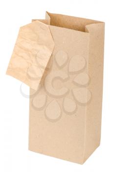 Paper bag with a label