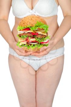 Woman with a burger
