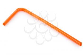 Orange straw on white background