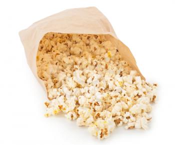 Popcorn bag on white background