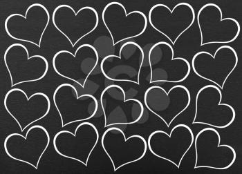 Heart seamless pattern on black background