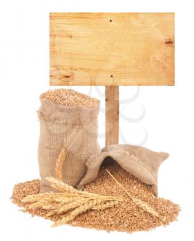 wheat grains with wooden price tag 