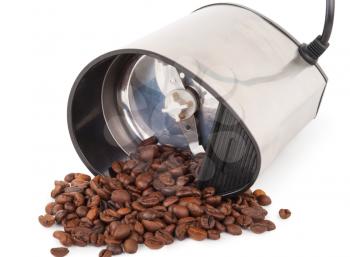 Electric coffee-mill machine with roasted coffee beans