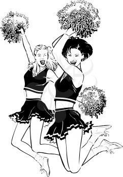 Cheerleaders Clipart