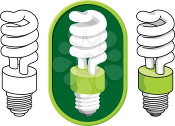 Royalty Free Clipart Image of Lightbulbs