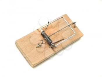 Catch it - Mousetrap over white background 