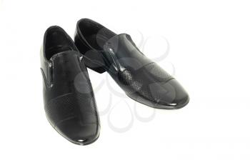 Classic Men's patent-leather shoes isolated over white background