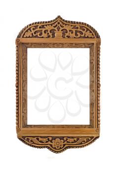 Empty carved Frame for picture or portrait isolated over white