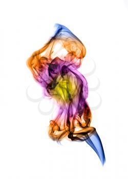 Gradient abstract colorful smoke over white background