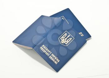International Passports of Ukraine over white background