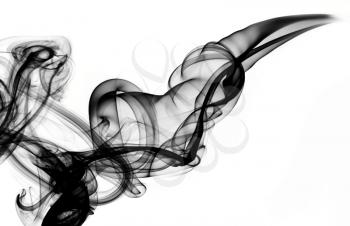 Black Magic fume abstract over white background